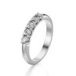 Pierścionek z szyną z diamentów białe złoto